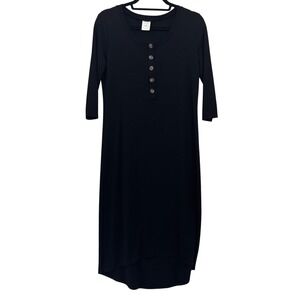 Lou‎ Lou & Company The Everyday Dress Small Black Midi Basic Cozy